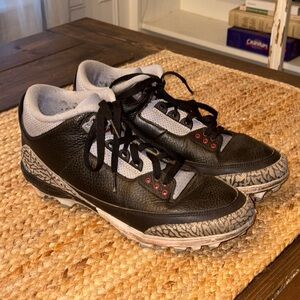 Jordan Black and Gray Football Cleats with Reflective Accents